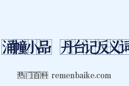 涌幢小品·丹台记反义词是什么意思的图片